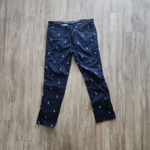 Nautica Navy Blue Chinos with Anchor Print